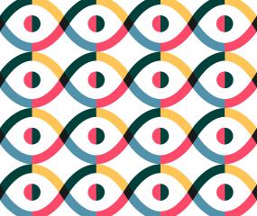 Mosaïque du logo de l'observatoire, un oeil.