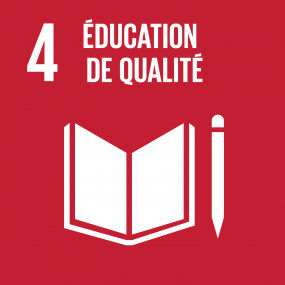 Logo de l'ODD 4 : éducation de qualité.