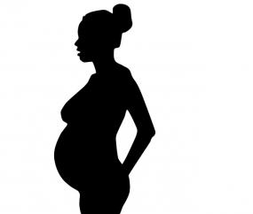 Illustration d'une silhouette d'une femme enceinte.