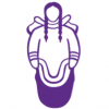Logo de Pauktuutit. Illustration violet d'une femme Inuite.